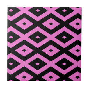 Padrão de diamante rosa e preto