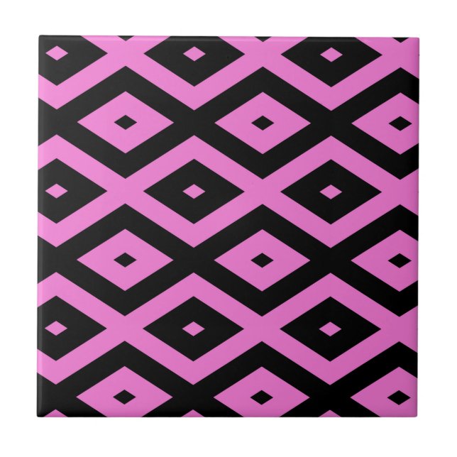 Padrão de diamante rosa e preto (Frente)