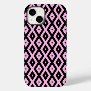 Padrão de diamante rosa pálido e preto