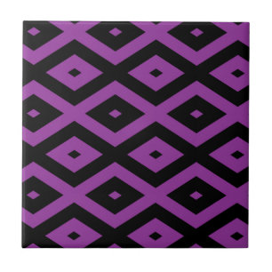 Padrão de diamante roxo e preto