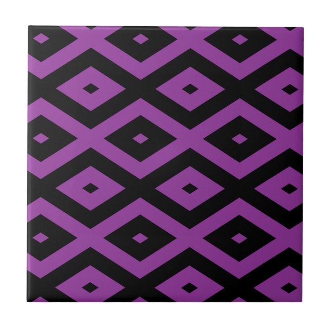 Padrão de diamante roxo e preto (Frente)