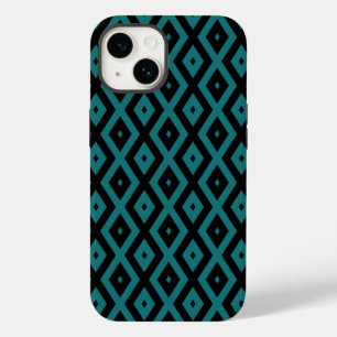 padrão de diamante verde-azulado e preto