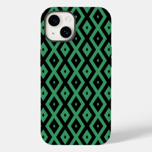 Padrão de diamante verde e preto