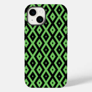 Padrão de diamante verde lima e preto