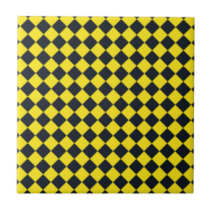 Padrão de diamante xadrez amarelo preto