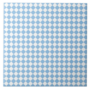 Padrão de diamante xadrez azul e branco