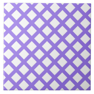 Padrão de Diamante Xadrez Branco Roxo