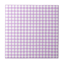 Padrão de Diamante Xadrez Branco Roxo
