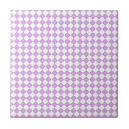 Padrão de Diamante Xadrez Branco Roxo
