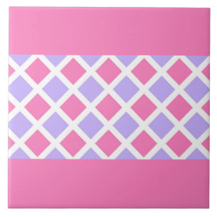 Padrão de Diamante Xadrez Rosa Roxo