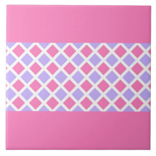 Padrão de Diamante Xadrez Rosa Roxo