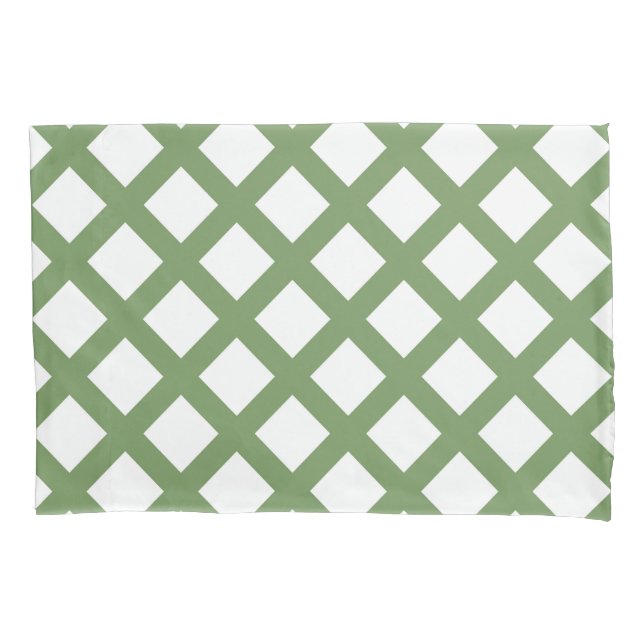 Padrão de Diamante Xadrez Verde Branco (Frente-Esquerda)