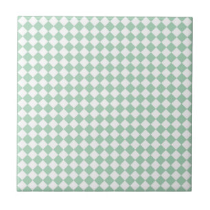 Padrão de Diamante Xadrez Verde Branco