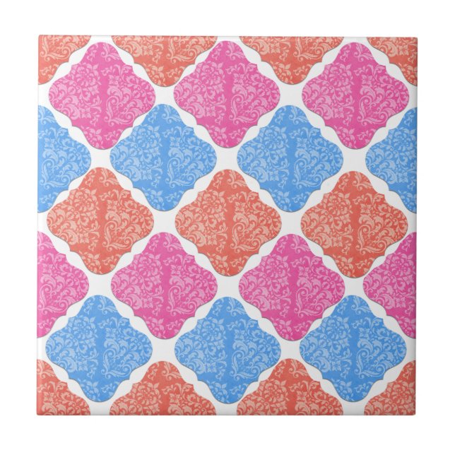 Padrão de Diamantes de Patchwork Ornamentado (Frente)