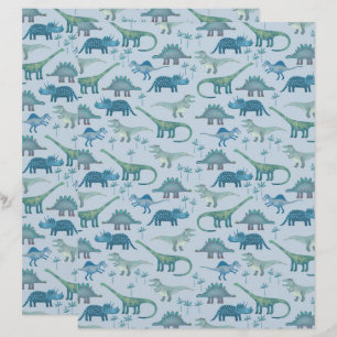 Padrão de Dinossauro Azul-Bonito