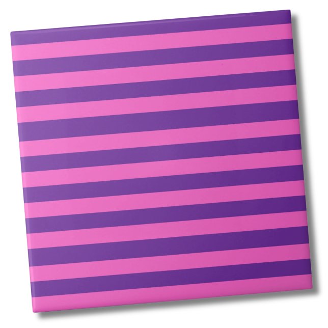 Padrão de distribuição roxa rosa (Stylish Modern Bold Pink Purple Stripes Pattern Ceramic Tile)