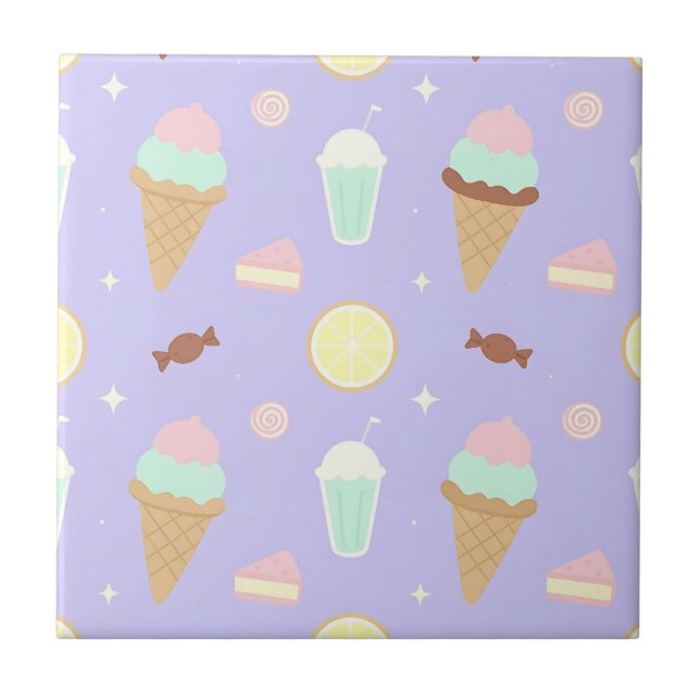 Padrão de Doces Sorvete Kawaii (Frente)