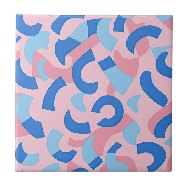 Padrão de Doodle Rosa e Azul (Frente)