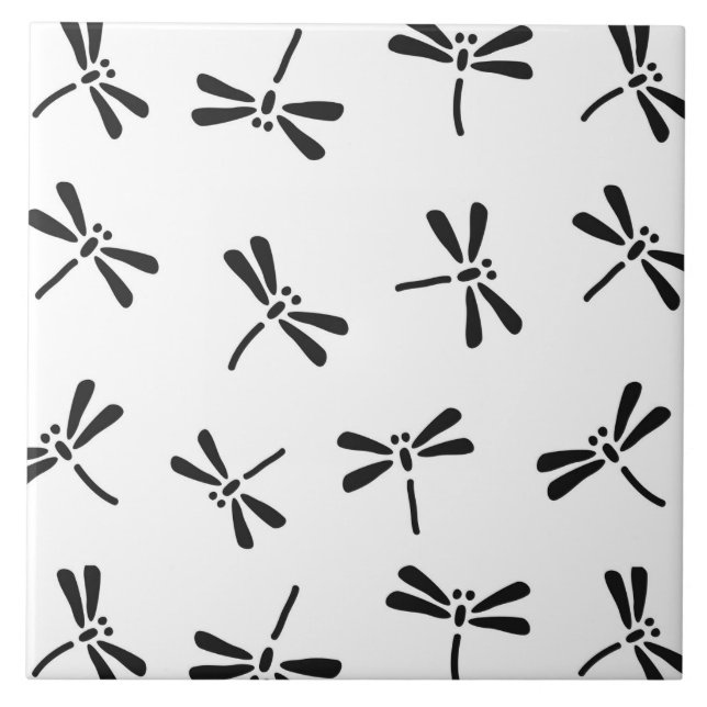 Padrão de Dragonfly Japonês, Preto e Branco (Frente)