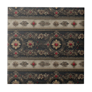 Padrão de Elegância Gótica Barroca Rubi