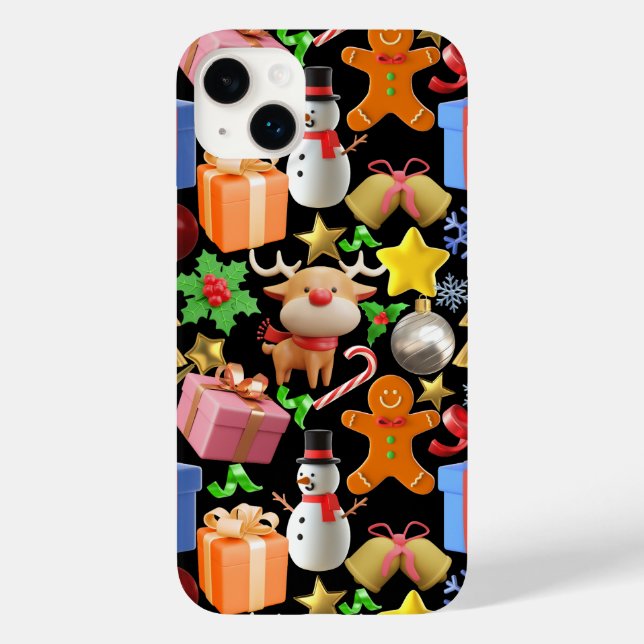 Padrão de Enfeites de natal coloridos 3D.01 (Verso)