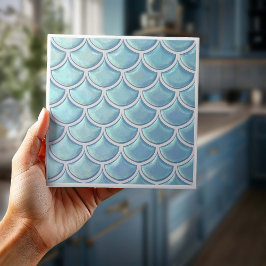 Padrão de Escama de Peixe Brilhante Azul Céu ID119