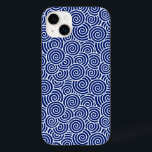 Padrão de espiral japonês - marinho azul e branco<br><div class="desc">Reprodução digital de um padrão reprodutor repetido baseado em designs têxteis japoneses tradicionais,  representa um padrão de espiral de água ou névoa branca com fundo de marinho escuro</div>