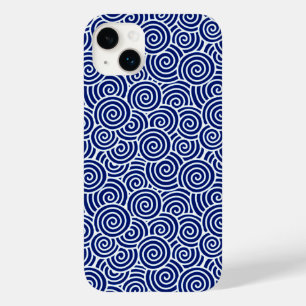 Padrão de espiral japonês - marinho azul e branco