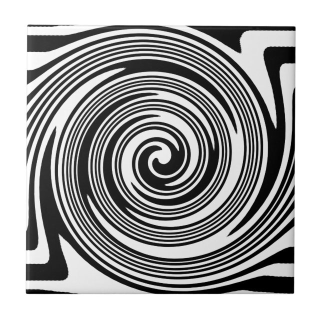 Padrão de espiral preto e branco (Frente)