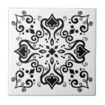 Padrão de estilo Azulejo branco branco chic A01b<br><div class="desc">Na moda Elegante Chic Azulejo Português do Mediterrâneo Estilo Tradicional Padrão moderno azulejo cerâmico preto sobre fundo branco. Perfeito para design de interiores ou backsplash. Para outras variações de cor, entre em contato com o designer. Você pode verificar como o padrão se parece quando os azulejos são colocados juntos neste...</div>
