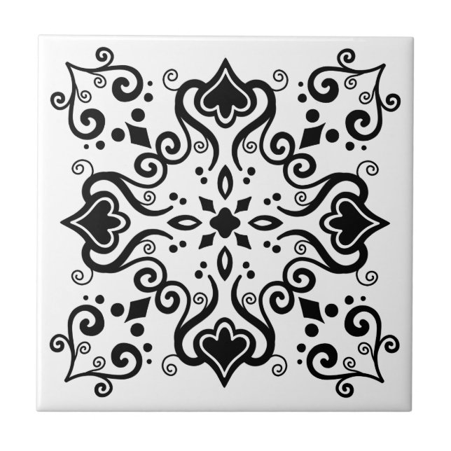 Padrão de estilo Azulejo branco branco chic A01b (Frente)