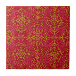 Padrão de estilo damasco sofisticado rosa profundo