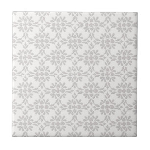 Padrão de Estilo Damask Cinza e Branco