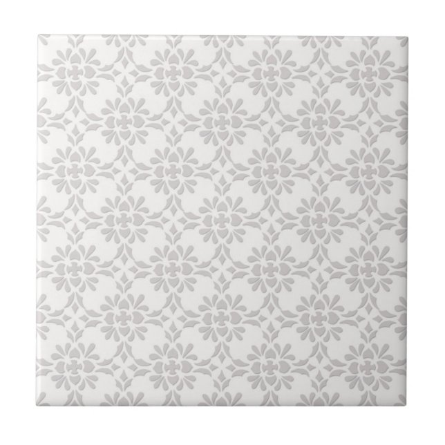 Padrão de Estilo Damask Cinza e Branco (Frente)