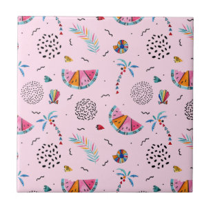 Padrão de Estilo de Memphis Rosa Tropical
