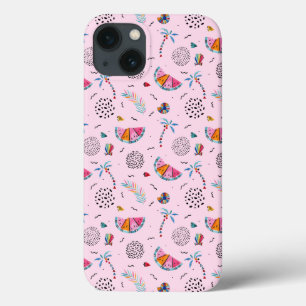 Padrão de Estilo de Memphis Rosa Tropical