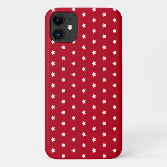 padrão de estrela branca na capas de iphone vermel (Verso)