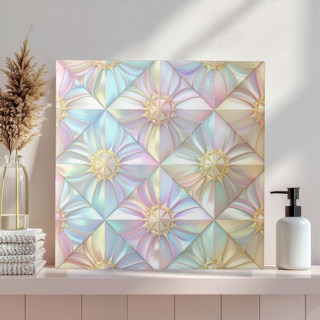Padrão de Estrela Floral Geométrica Iridescente ID (Criador carregado)