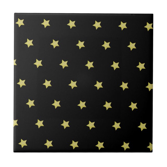 Padrão de Estrela Preto e Dourado Elegante (Frente)