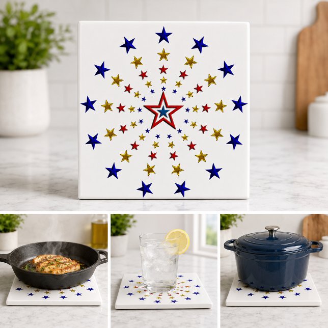 Padrão de Estrelas Patrióticas (Pattern of Patriotic Stars Tile)