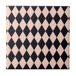 Padrão de Faixa de Diamante de Argyle Preto e bege