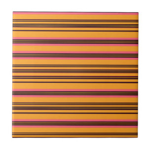 Padrão de Faixa Horizontal Laranja Rosa Ousado