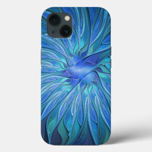 Padrão de fantasia de flores azuis, arte frontal A