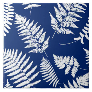 Padrão de Fern de Woodland, Azul de Cobalto e Bran