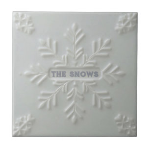 Padrão de floco de neve azul e branco com nome per