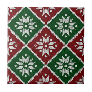 Padrão de floco de neve de Natal nórdico verde ver