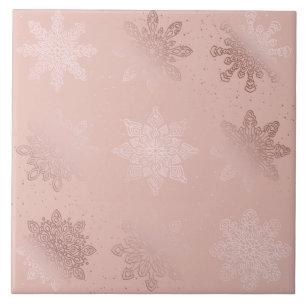 Padrão de Floco de Neve Dourado de Natal Elegante
