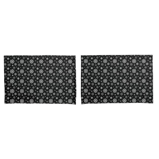 Padrão de floco de neve elegante preto e branco (Frente - conjunto)