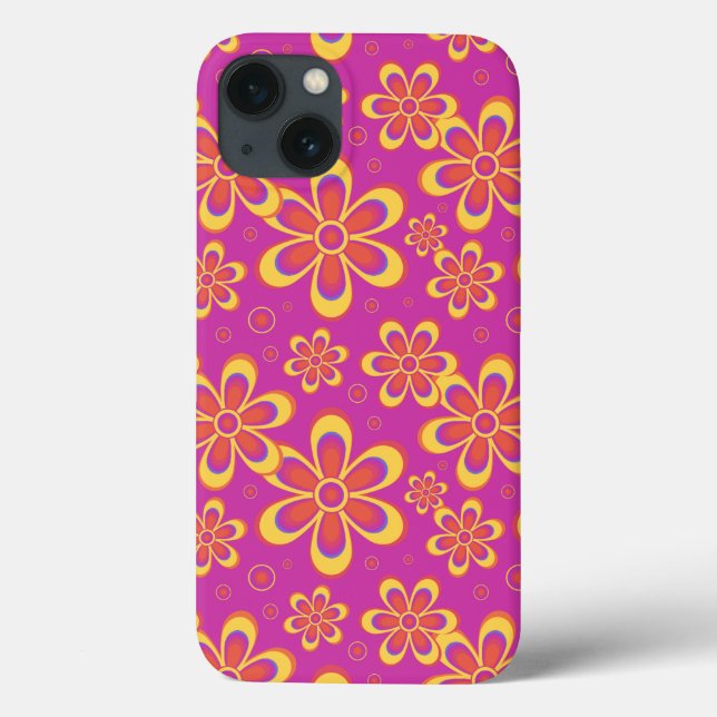 Padrão de Flor Amarelo-Roxo-Magenta (Verso)