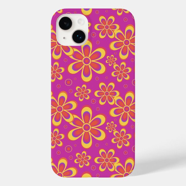 Padrão de Flor Amarelo-Roxo-Magenta (Verso)
